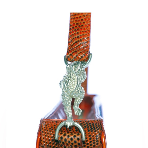 Vintage Barry Kieselstin-Cord Denim Python Leather Shoulder Bag - Picture 3 of 5